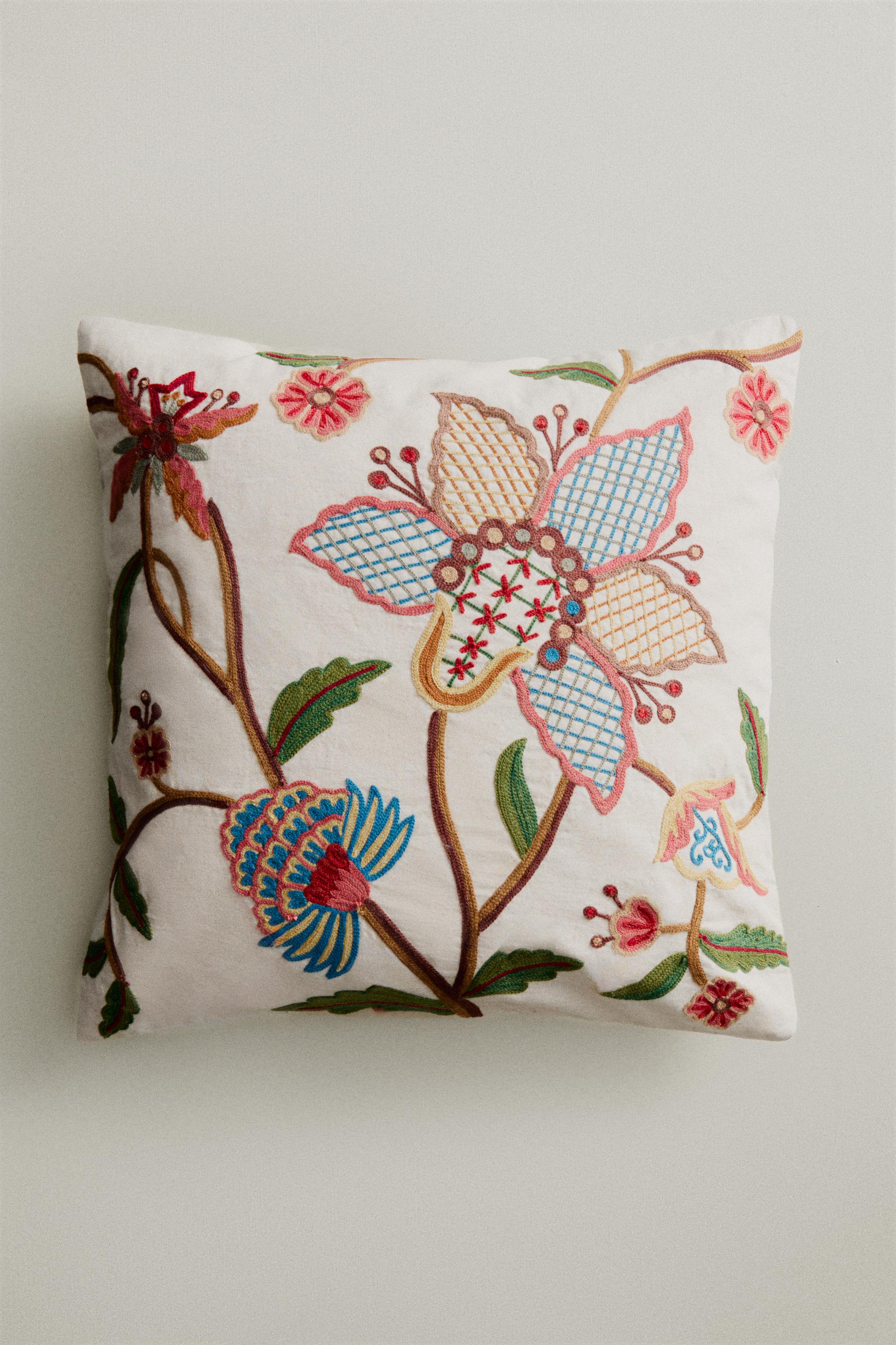 HOUSSE DE COUSSIN FLEURS